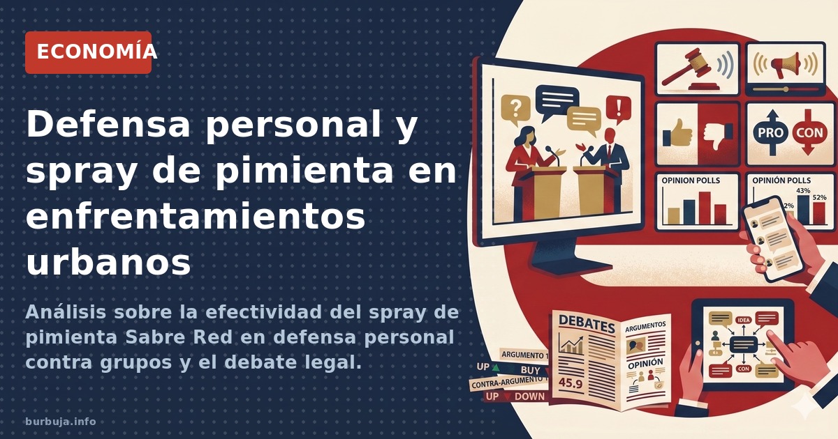 Análisis sobre la efectividad del spray de pimienta Sabre Red en defensa personal contra grupos y el debate legal.