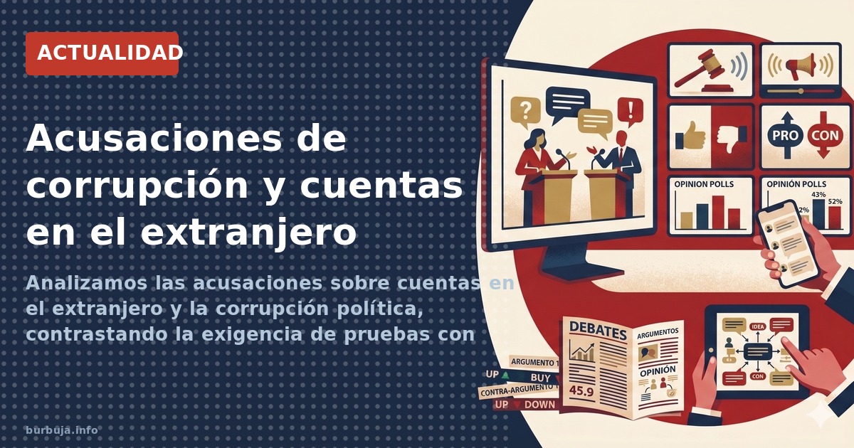 Analizamos las acusaciones sobre cuentas en el extranjero y la corrupción política, contrastando la exigencia de pruebas con 