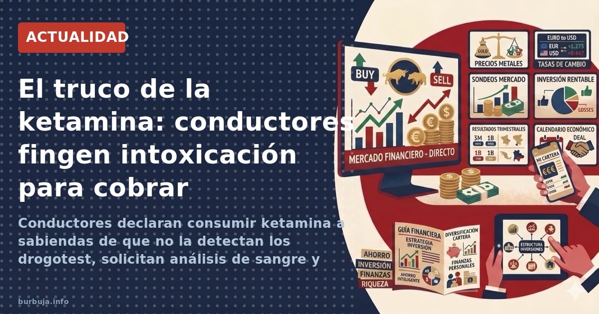 Conductores declaran consumir ketamina a sabiendas de que no la detectan los drogotest, solicitan análisis de sangre y reclam