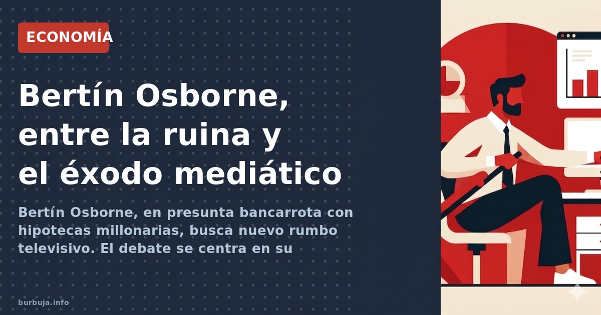 Bertín Osborne, en presunta bancarrota con hipotecas millonarias, busca nuevo rumbo televisivo. El debate se centra en su pat