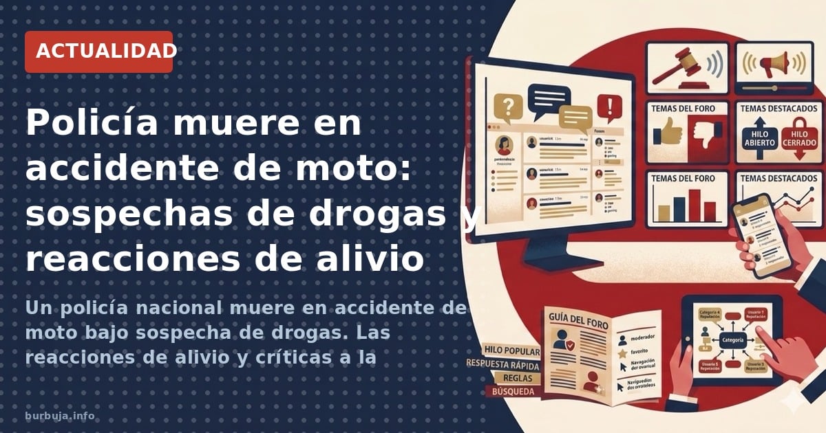Un policía nacional muere en accidente de moto bajo sospecha de drogas. Las reacciones de alivio y críticas a la impunidad po