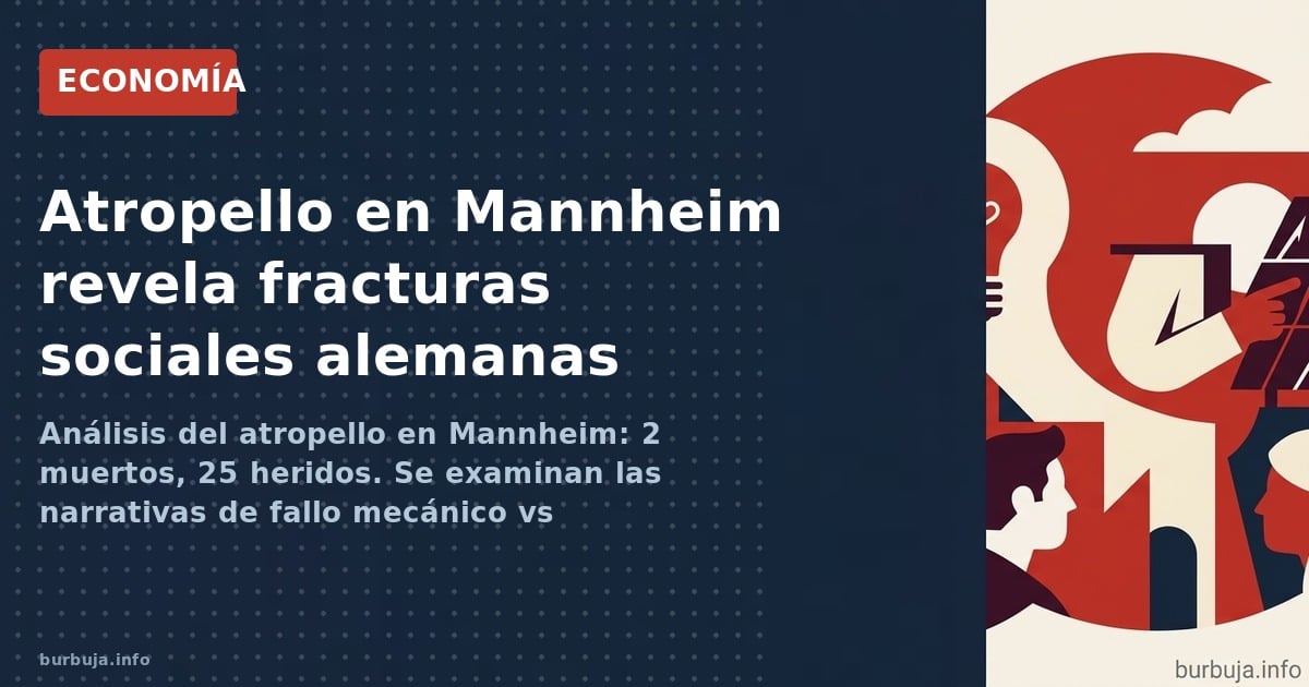 Análisis del atropello en Mannheim: 2 muertos, 25 heridos. Se examinan las narrativas de fallo mecánico vs intencionalidad.