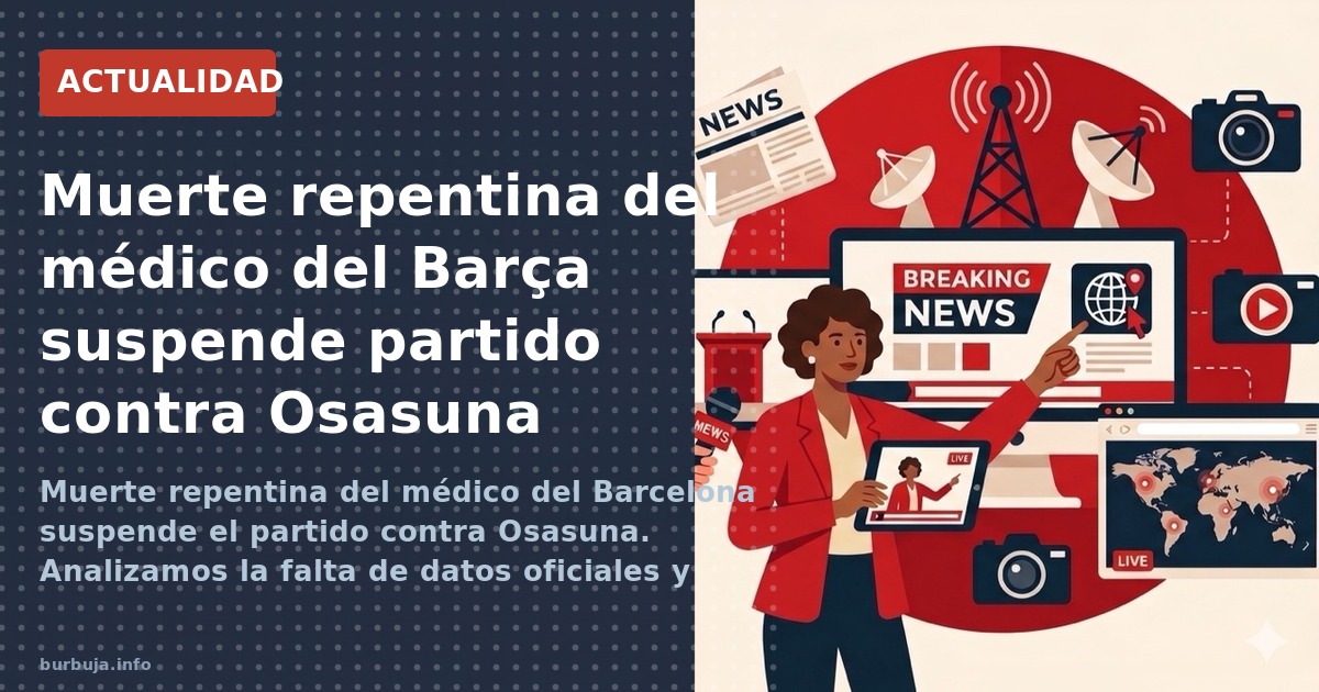 Muerte repentina del médico del Barcelona suspende el partido contra Osasuna. Analizamos la falta de datos oficiales y las es