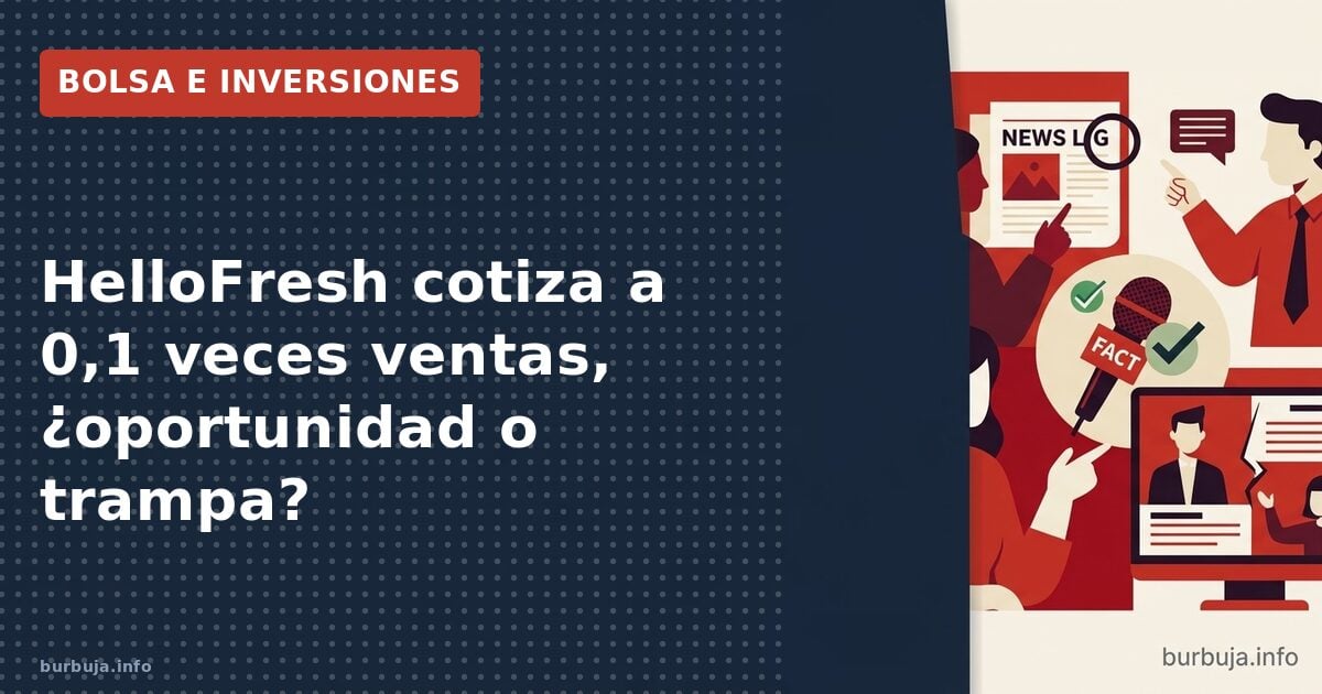 Gráfico bursátil de HelloFresh con la cotización en descenso