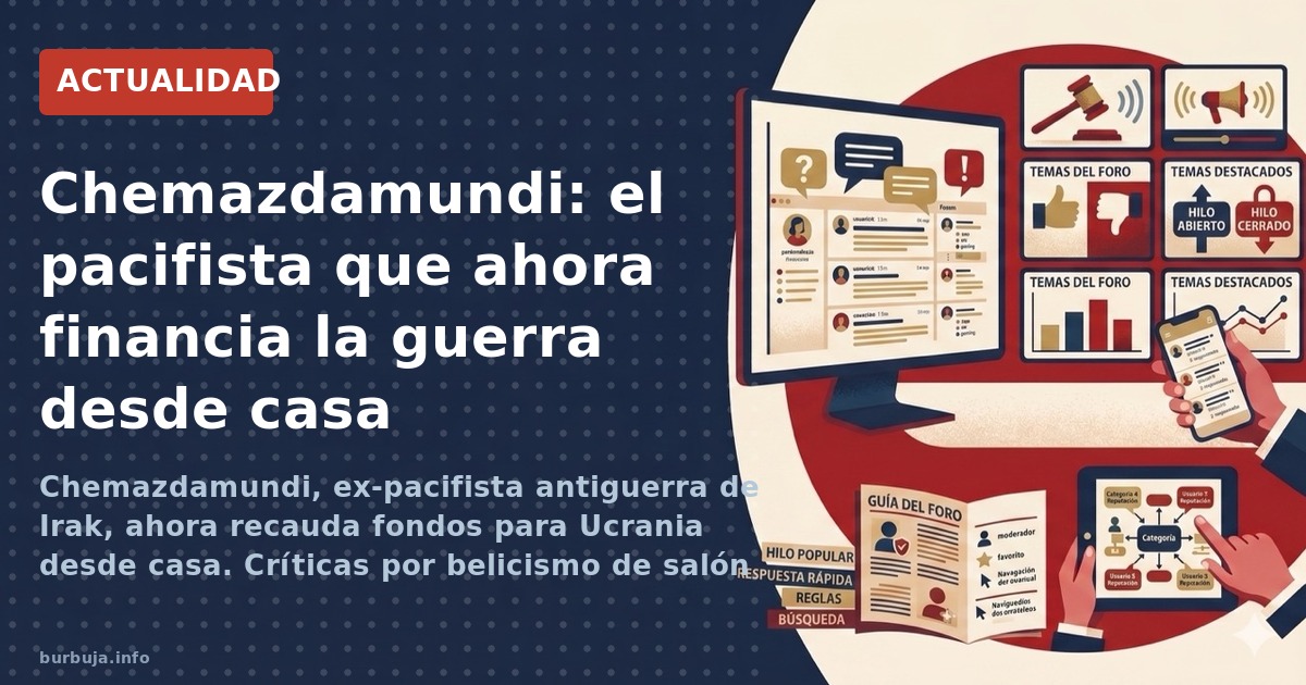 Chemazdamundi, ex-pacifista antiguerra de Irak, ahora recauda fondos para Ucrania desde casa. Críticas por belicismo de salón