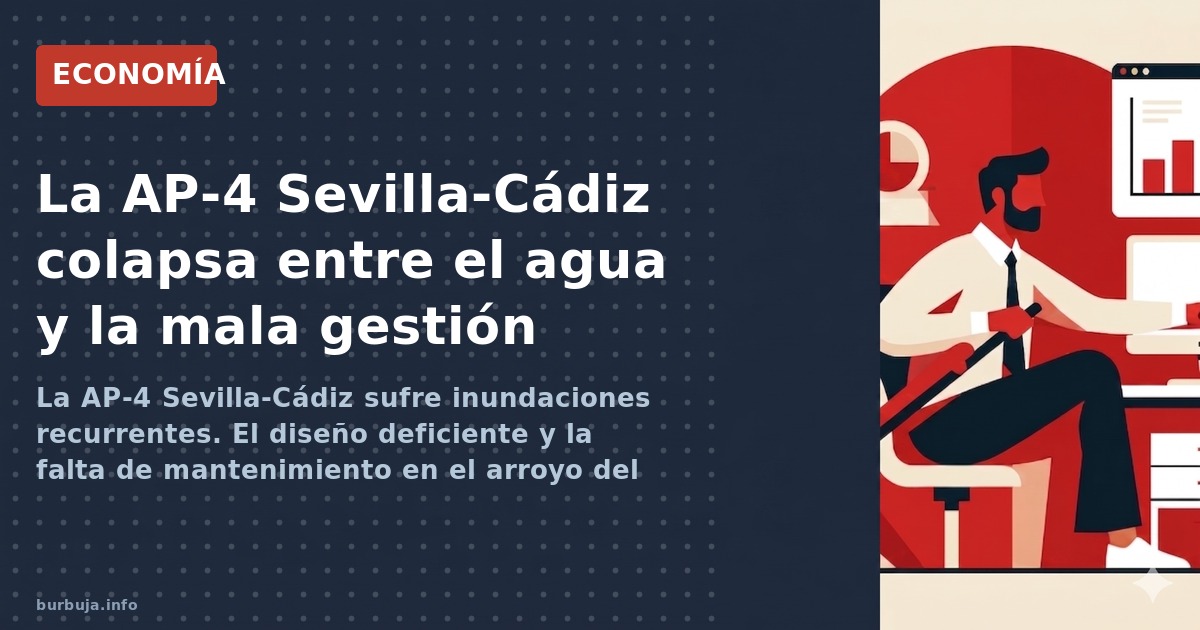 La AP-4 Sevilla-Cádiz sufre inundaciones recurrentes. El diseño deficiente y la falta de mantenimiento en el arroyo del Paraí