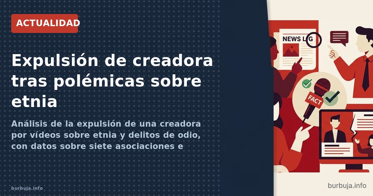 Análisis de la expulsión de una creadora por vídeos sobre etnia y delitos de odio, con datos sobre siete asociaciones e inter