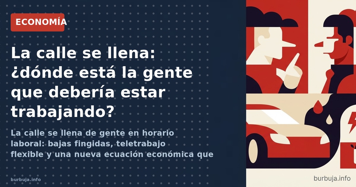La calle se llena de gente en horario laboral: bajas fingidas, teletrabajo flexible y una nueva ecuación económica que desinc
