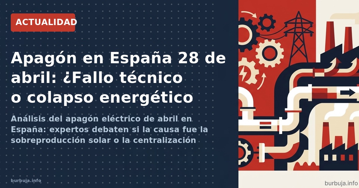 Apagón en España 28 de abril: ¿Fallo técnico o colapso energético