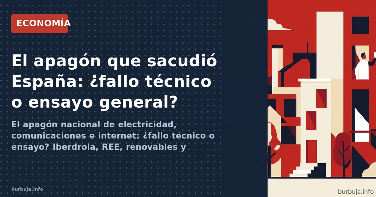El apagón nacional de electricidad, comunicaciones e internet: ¿fallo técnico o ensayo? Iberdrola, REE, renovables y teorías 