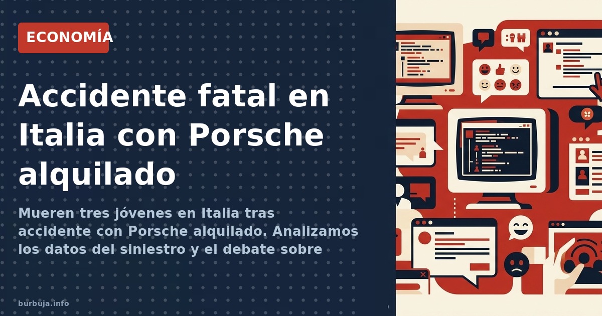 Mueren tres jóvenes en Italia tras accidente con Porsche alquilado. Analizamos los datos del siniestro y el debate sobre la o