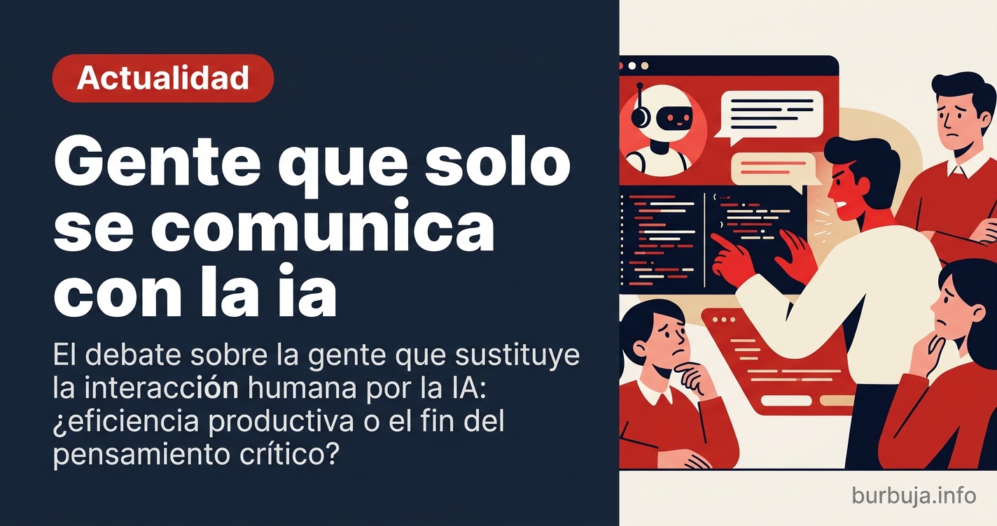 Persona interactuando con una interfaz de IA en un entorno tecnológico, reflejando la dependencia creciente