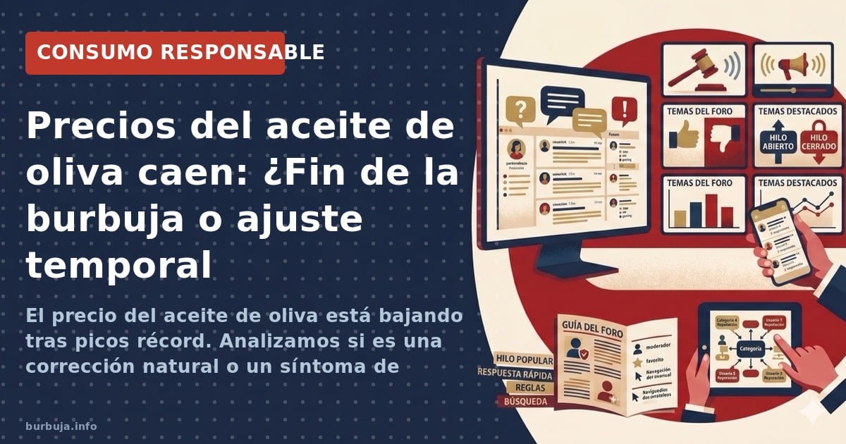 El precio del aceite de oliva está bajando tras picos récord. Analizamos si es una corrección natural o un síntoma de problem
