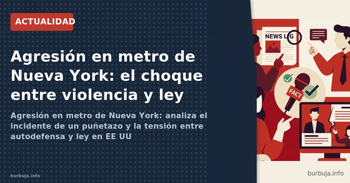 Agresión en metro de Nueva York: analiza el incidente de un puñetazo y la tensión entre autodefensa y ley en EE UU