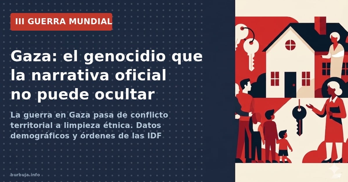 La guerra en Gaza pasa de conflicto territorial a limpieza étnica. Datos demográficos y órdenes de las IDF cuestionan el rela
