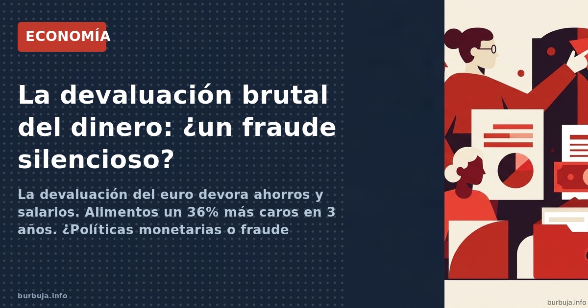 La devaluación del euro devora ahorros y salarios. Alimentos un 36% más caros en 3 años. ¿Políticas monetarias o fraude silen