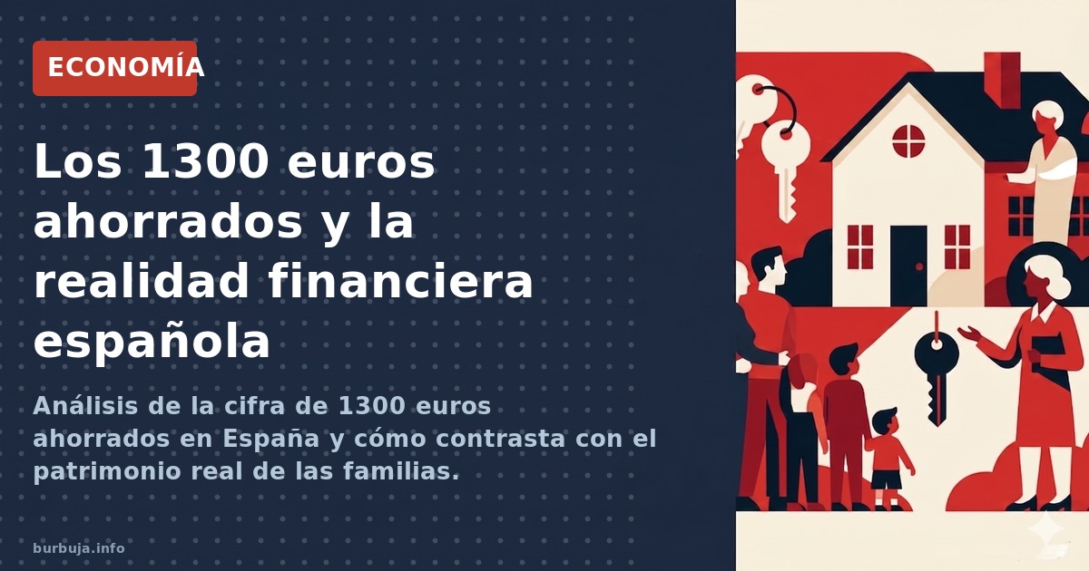 Análisis de la cifra de 1300 euros ahorrados en España y cómo contrasta con el patrimonio real de las familias.