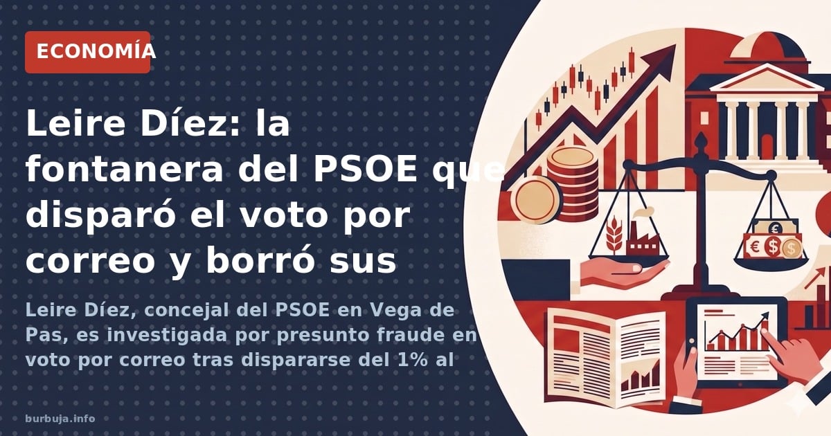 Leire Díez, concejal del PSOE en Vega de Pas, es investigada por presunto fraude en voto por correo tras dispararse del 1% al