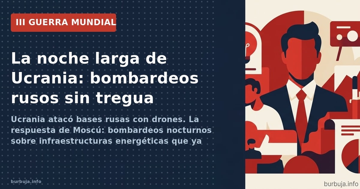 Ucrania atacó bases rusas con drones. La respuesta de Moscú: bombardeos nocturnos sobre infraestructuras energéticas que ya d