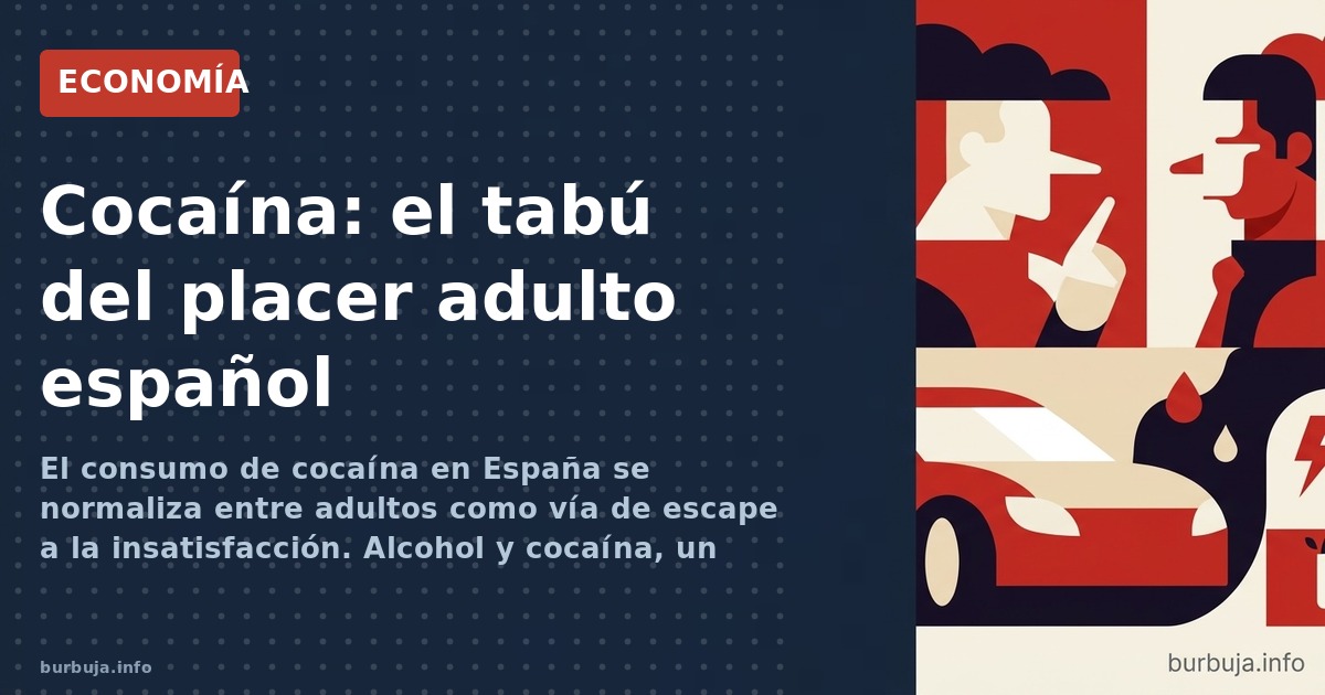 El consumo de cocaína en España se normaliza entre adultos como vía de escape a la insatisfacción. Alcohol y cocaína, un cóct