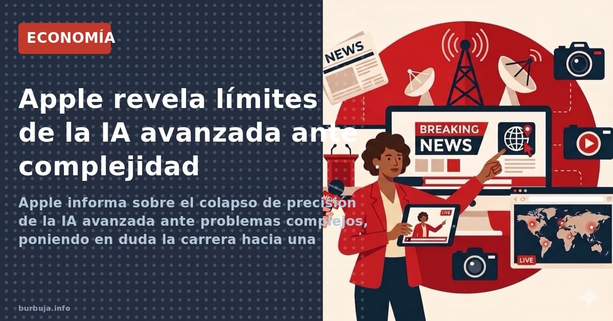 Informe de Apple revela que la IA avanzada colapsa ante problemas complejos. Analizamos las limitaciones reales de los modelo