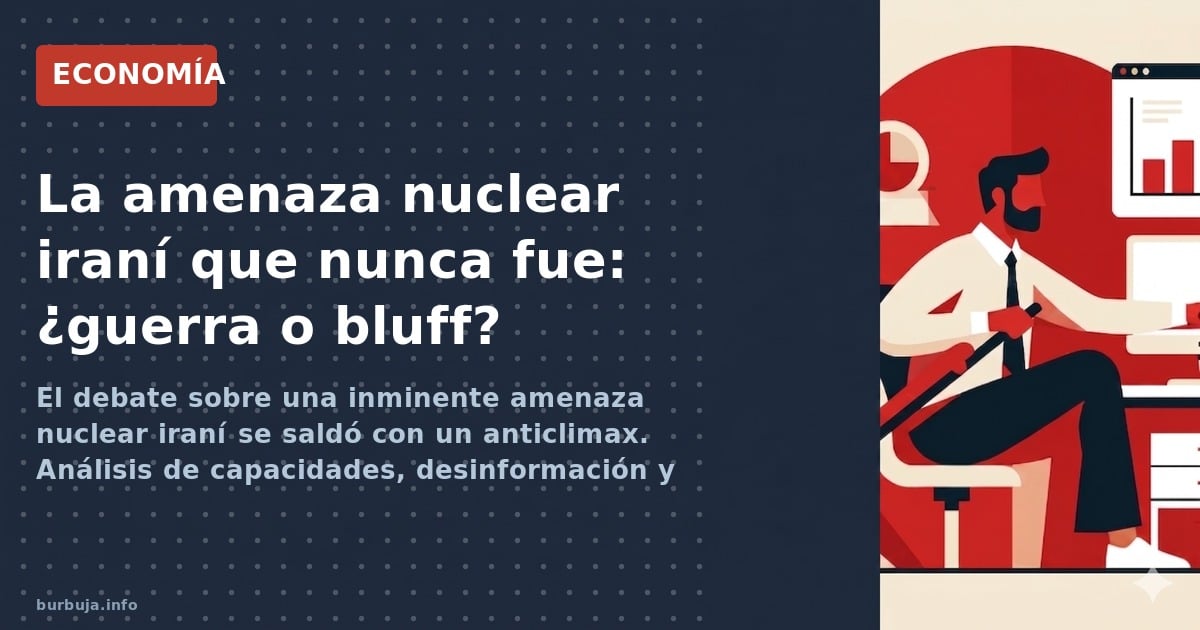 El debate sobre una inminente amenaza nuclear iraní se saldó con un anticlimax. Análisis de capacidades, desinformación y la 