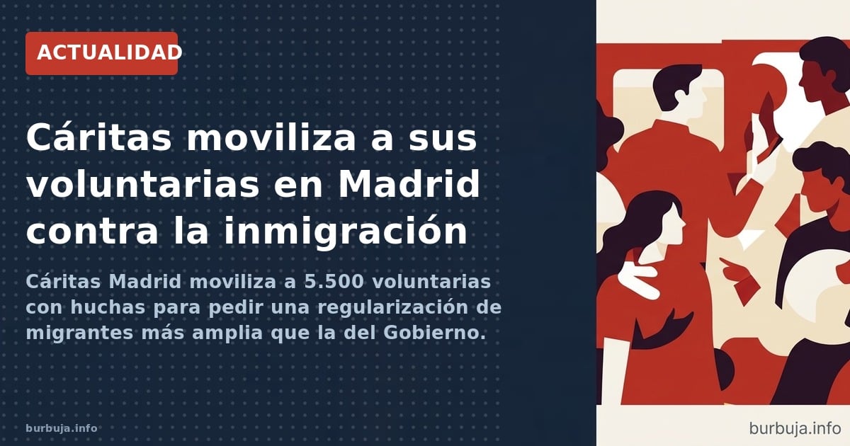 Cáritas Madrid moviliza a 5.500 voluntarias con huchas para pedir una regularización de migrantes más amplia que la del Gobie