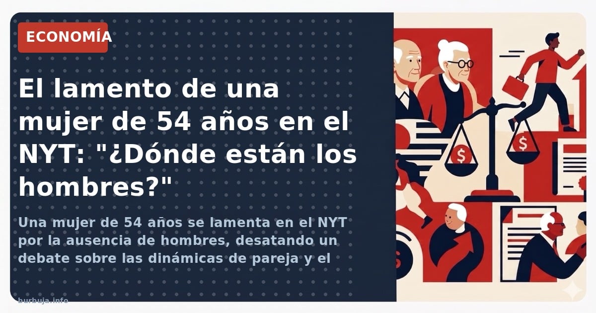 Una mujer de 54 años se lamenta en el NYT por la ausencia de hombres, desatando un debate sobre las dinámicas de pareja y el 