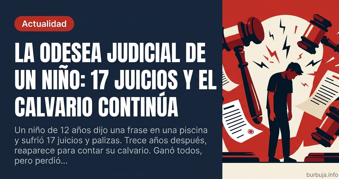 Niño de la piscina reaparece: 17 juicios y palizas