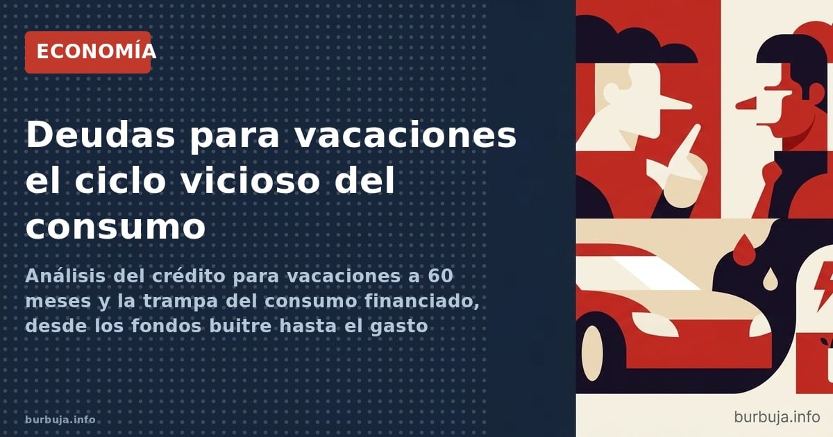 Análisis del crédito para vacaciones a 60 meses y la trampa del consumo financiado, desde los fondos buitre hasta el gasto di