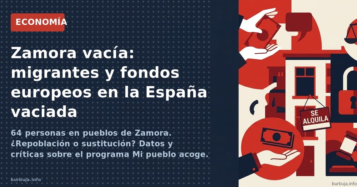 64 personas en pueblos de Zamora. ¿Repoblación o sustitución? Datos y críticas sobre el programa Mi pueblo acoge.
