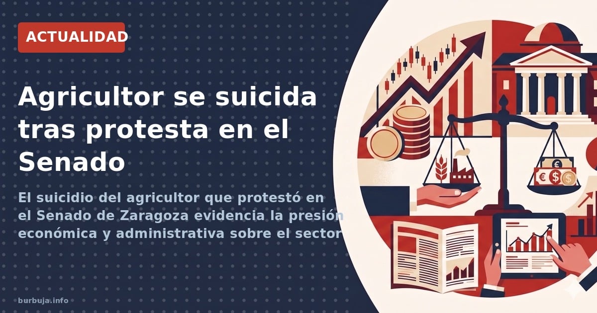 El suicidio del agricultor que protestó en el Senado de Zaragoza evidencia la presión económica y administrativa sobre el sec