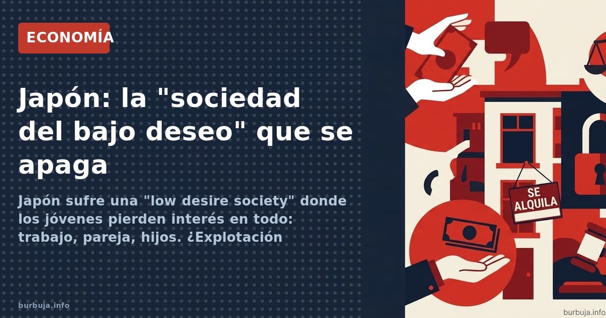 Japón sufre una "low desire society" donde los jóvenes pierden interés en todo: trabajo, pareja, hijos. ¿Explotación laboral,