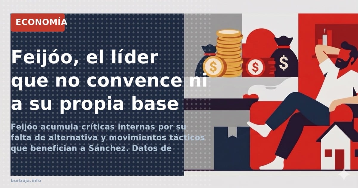 Feijóo acumula críticas internas por su falta de alternativa y movimientos tácticos que benefician a Sánchez. Datos de votaci