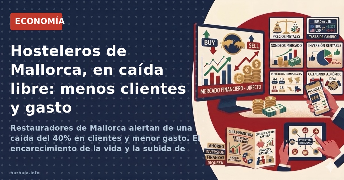 Restauradores de Mallorca alertan de una caída del 40% en clientes y menor gasto. El encarecimiento de la vida y la subida de