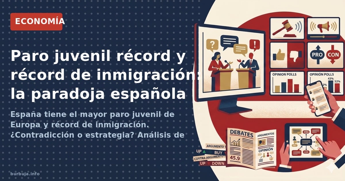 España tiene el mayor paro juvenil de Europa y récord de inmigración. ¿Contradicción o estrategia? Análisis de las tesis que 