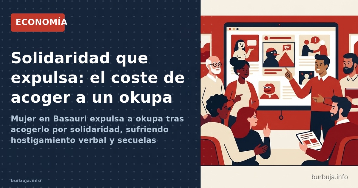 Mujer en Basauri expulsa a okupa tras acogerlo por solidaridad, sufriendo hostigamiento verbal y secuelas psicológicas