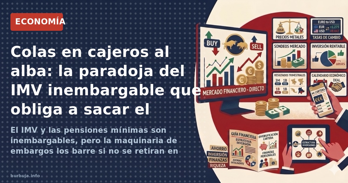 Colas en cajeros al alba: la paradoja del IMV inembargable que obliga a sacar el dinero en efectivo