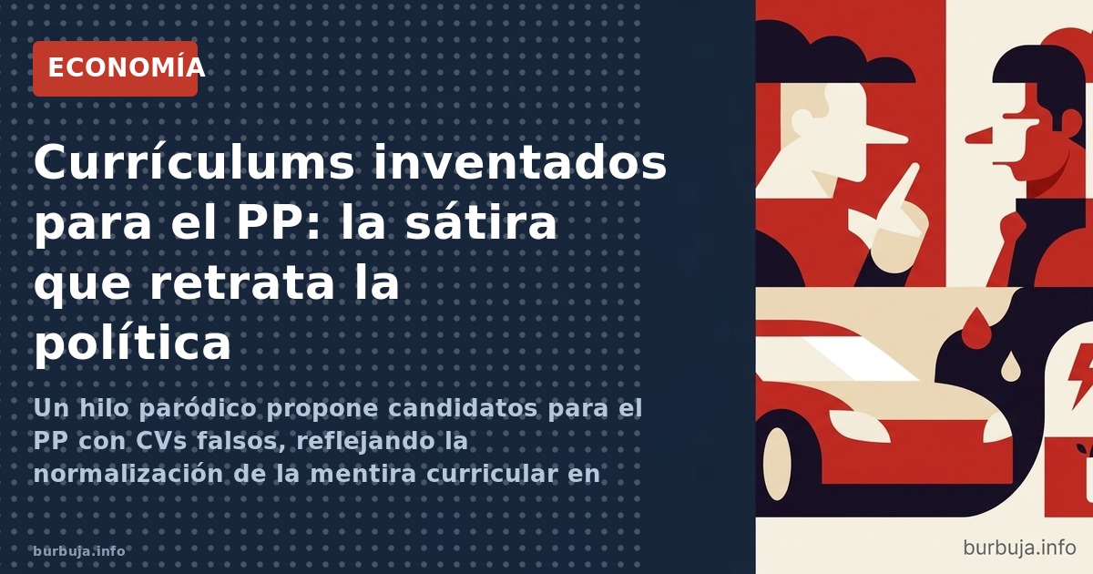 Un hilo paródico propone candidatos para el PP con CVs falsos, reflejando la normalización de la mentira curricular en la pol