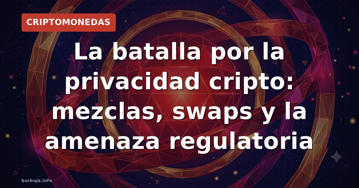 La batalla por la privacidad cripto: mezclas, swaps y la amenaza regulatoria