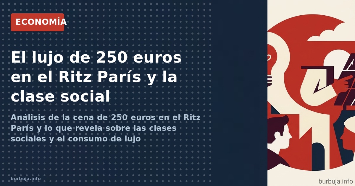Análisis de la cena de 250 euros en el Ritz París y lo que revela sobre las clases sociales y el consumo de lujo