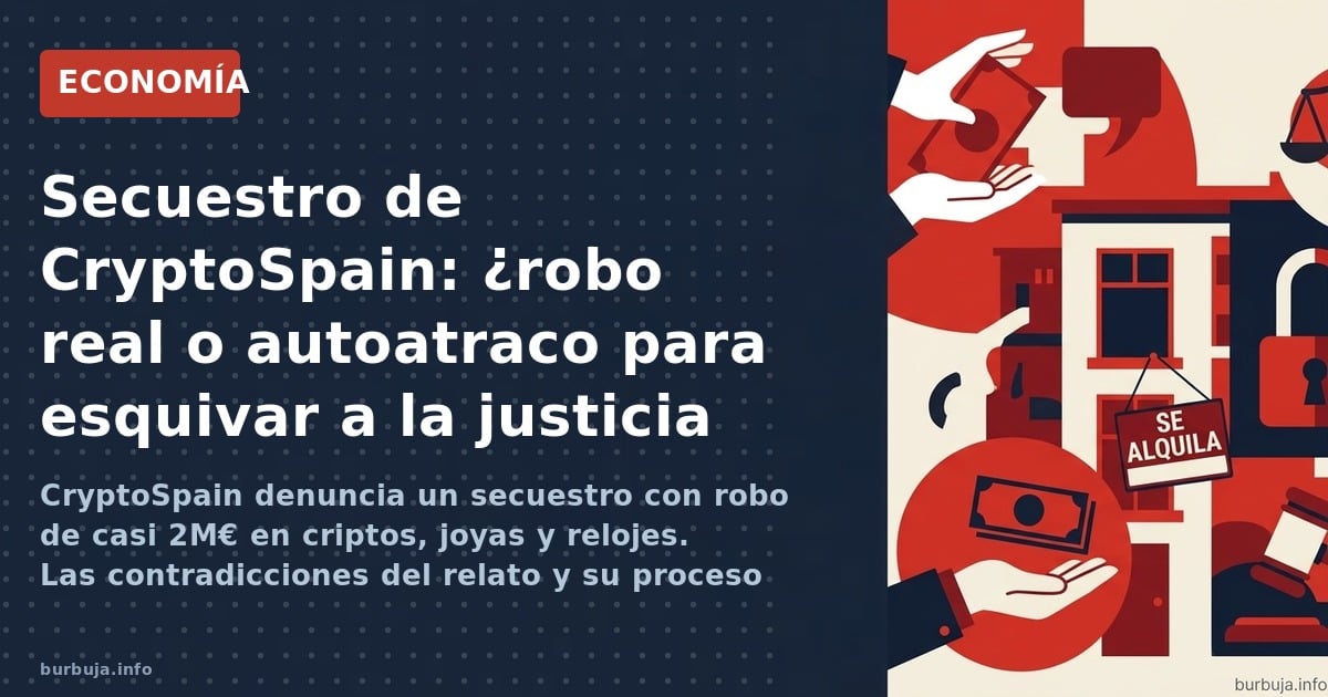 CryptoSpain denuncia un secuestro con robo de casi 2M€ en criptos, joyas y relojes. Las contradicciones del relato y su proce