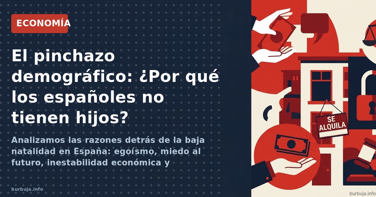 Analizamos las razones detrás de la baja natalidad en España: egoísmo, miedo al futuro, inestabilidad económica y desconfianz