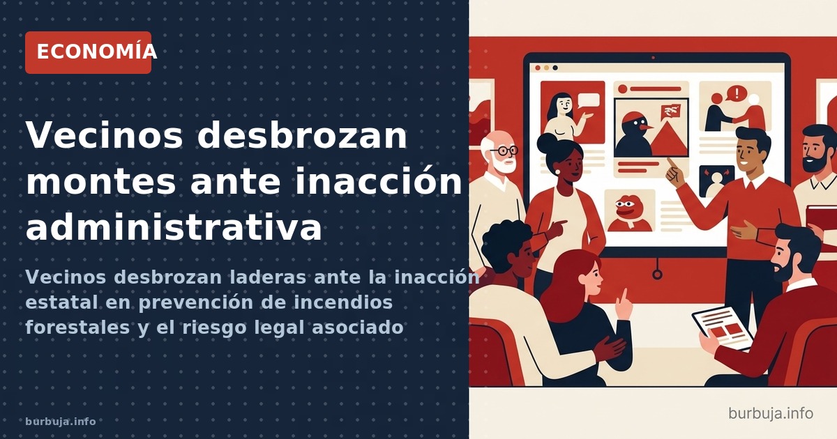 Vecinos desbrozan laderas ante la inacción estatal en prevención de incendios forestales y el riesgo legal asociado