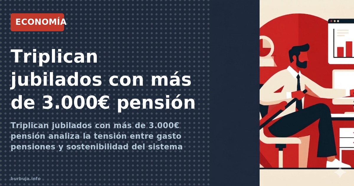 Triplican jubilados con más de 3.000€ pensión analiza la tensión entre gasto pensiones y sostenibilidad del sistema español