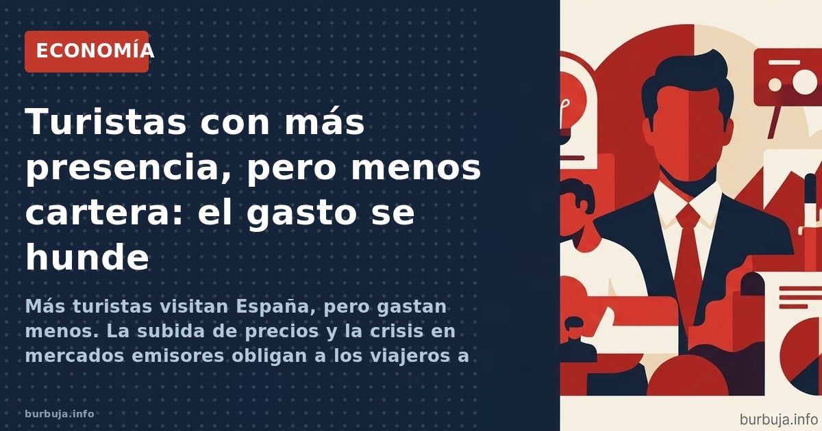 Más turistas visitan España, pero gastan menos. La subida de precios y la crisis en mercados emisores obligan a los viajeros 