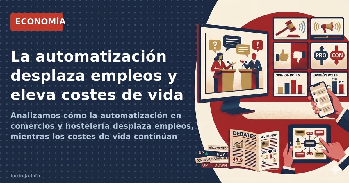 Analizamos cómo la automatización en comercios y hostelería desplaza empleos, mientras los costes de vida continúan subiendo 