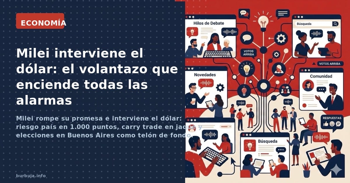 Milei rompe su promesa e interviene el dólar: riesgo país en 1.000 puntos, carry trade en jaque y elecciones en Buenos Aires 