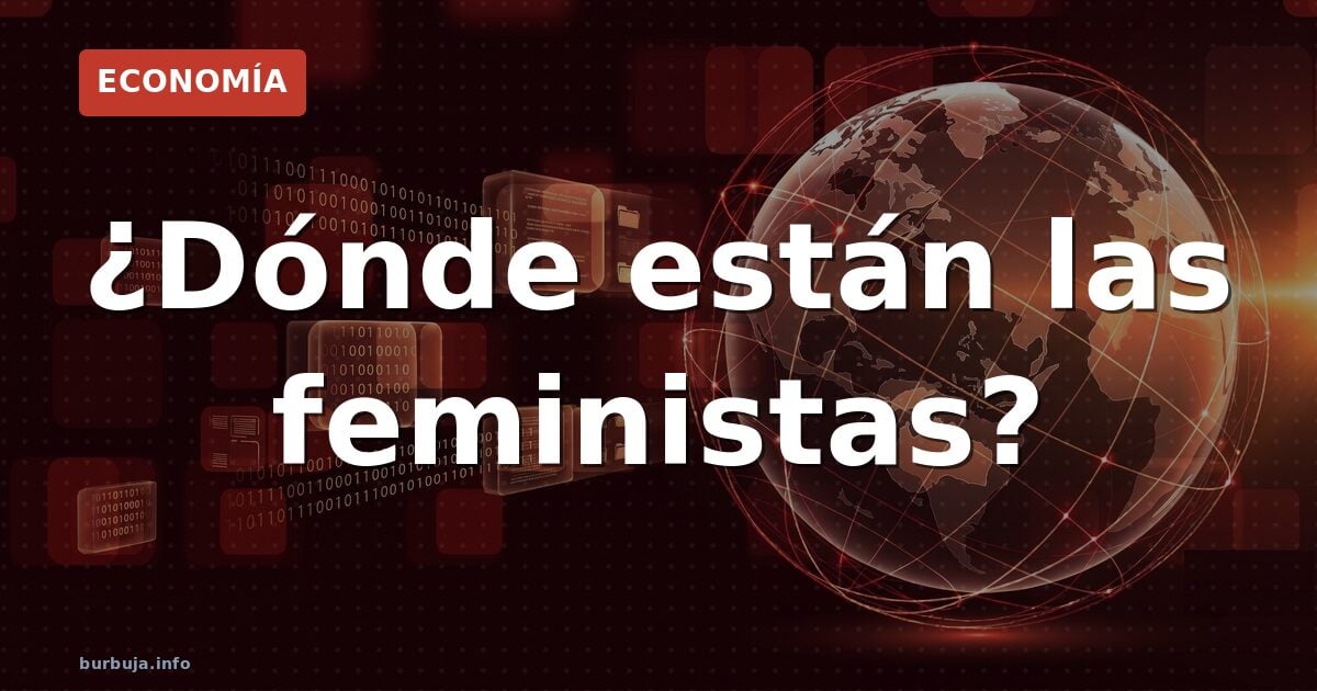 Manifestación del 8-M con pancartas feministas que ilustra la pregunta sobre dónde están las feministas