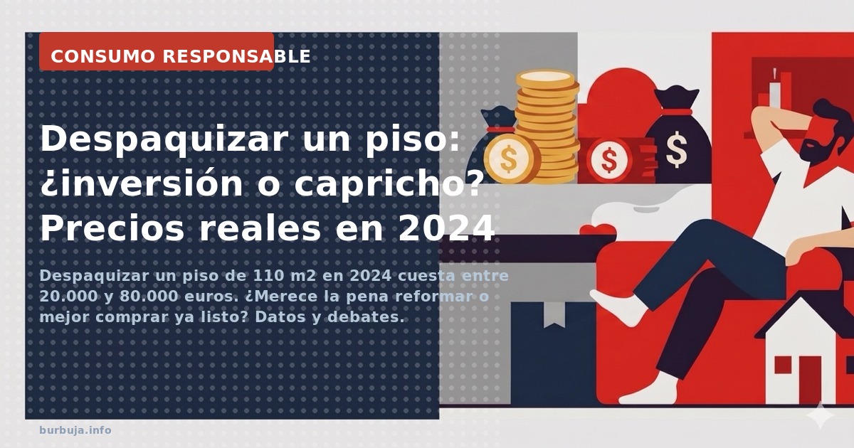 Despaquizar un piso de 110 m2 en 2024 cuesta entre 20.000 y 80.000 euros. ¿Merece la pena reformar o mejor comprar ya listo? 